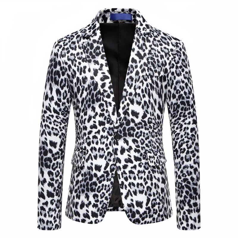 Herren Designer-Blazer mit auffälligem Leopardenmuster und edlem Schnitt Drune
