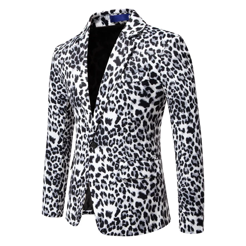 Herren Designer-Blazer mit auffälligem Leopardenmuster und edlem Schnitt Drune
