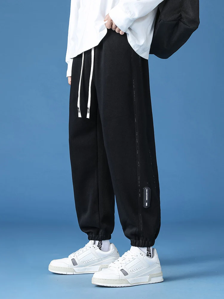 Unisex lässige Freizeit-Jogginghose aus Baumwollmix mit elastischem Bund und Saumbündchen Drune