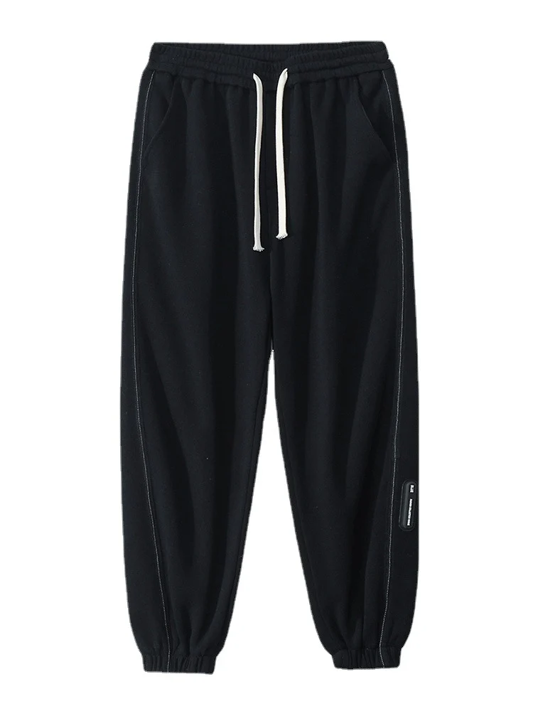 Unisex lässige Freizeit-Jogginghose aus Baumwollmix mit elastischem Bund und Saumbündchen Drune