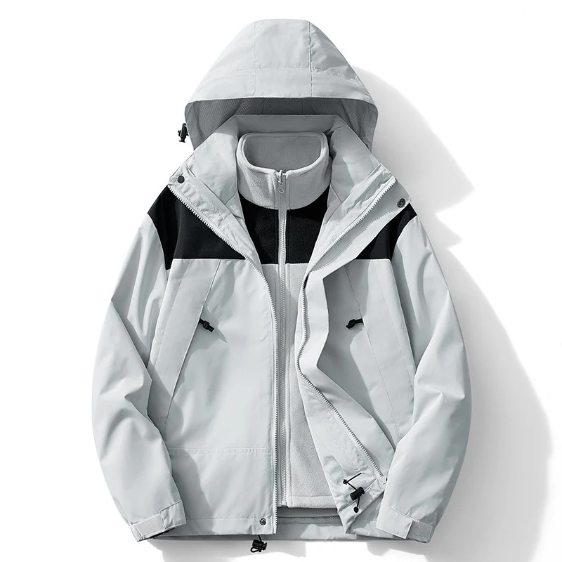 Herren zweilagige Softshell- und Fleece-Kombinationsjacke mit abnehmbarem Innenfutter und Kapuze Drune