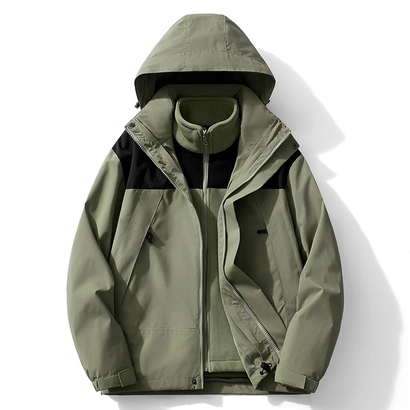 Herren zweilagige Softshell- und Fleece-Kombinationsjacke mit abnehmbarem Innenfutter und Kapuze Drune