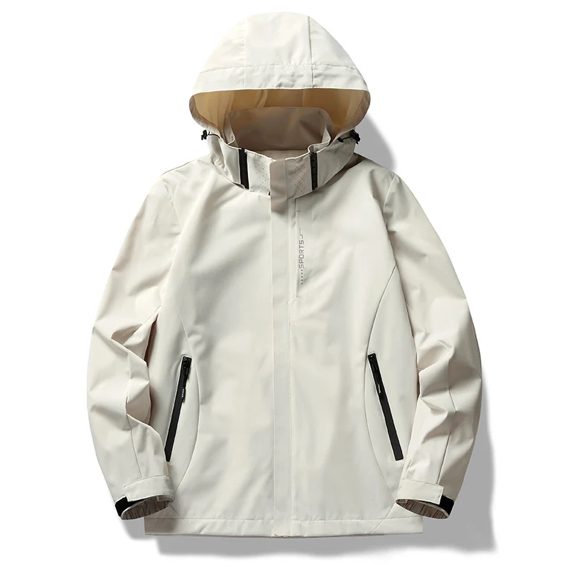 Herren zweilagige Softshell-Regenjacke mit abnehmbarem Fleece‑Innenlayer und verstellbarer Kapuze Drune