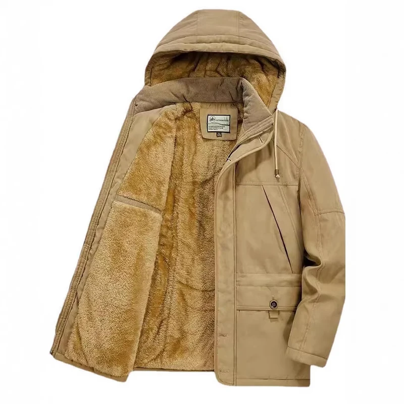 Herren Winterparka mit Teddyfell-Innenfutter und Kapuze Drune
