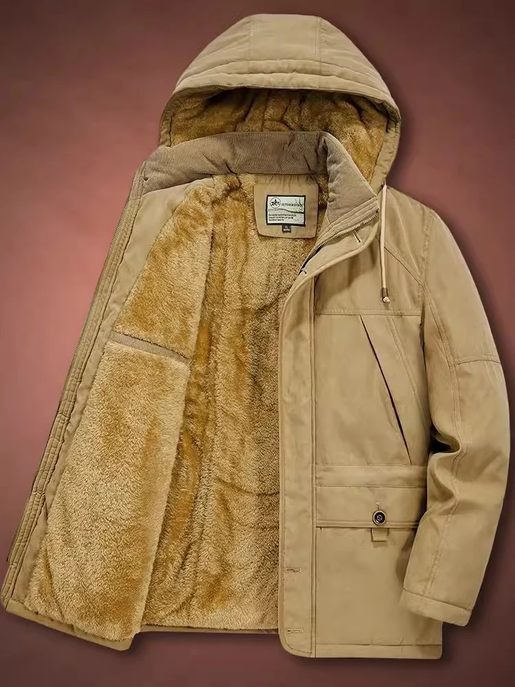 Herren Winterparka mit Teddyfell-Innenfutter und Kapuze Drune