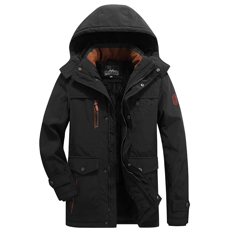 Herren winddichter Freizeitparka mit kuscheliger Teddyfleece‑Innenschicht und Multifunktionstaschen Drune