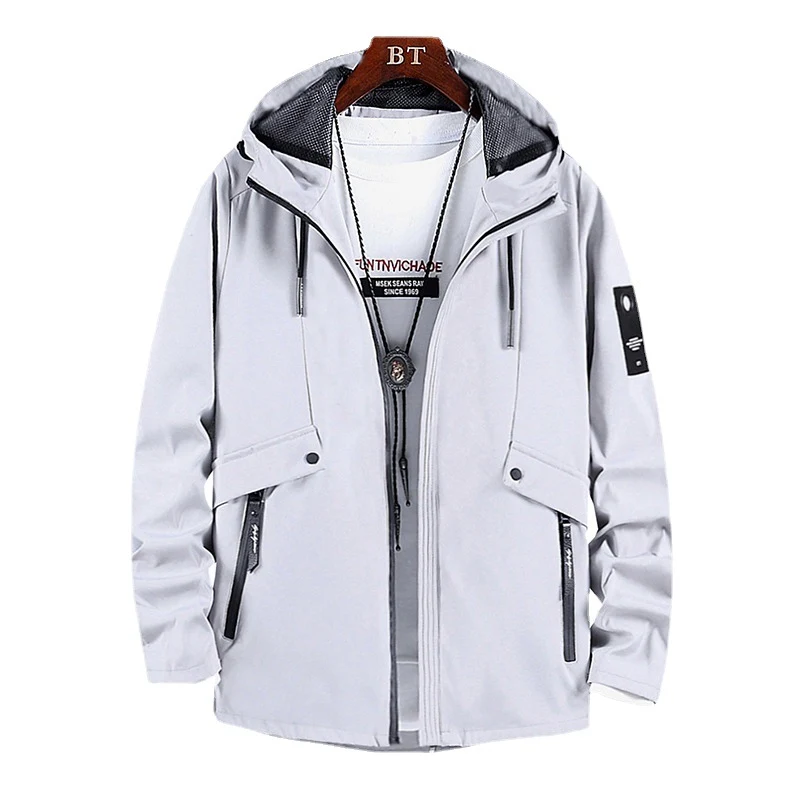 Herren wind- und wasserabweisende Softshell-Fieldjacke mit Mesh-Kapuzenfutter und verdeckten Reißverschlusstaschen Drune