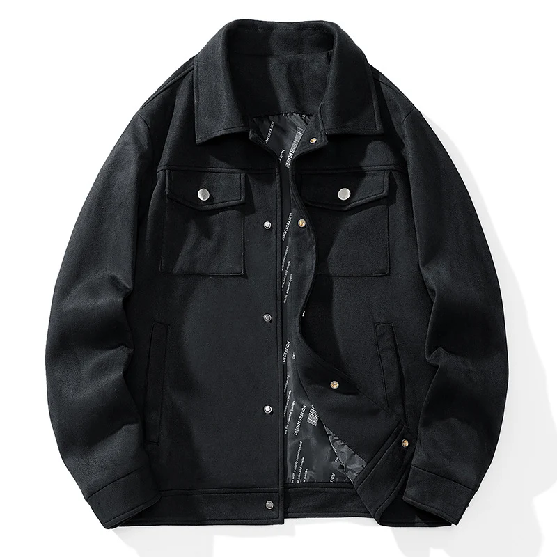 Herren Wildlederoptik Truckerjacke mit gesteppter Innenfütterung und Pattentaschen Drune