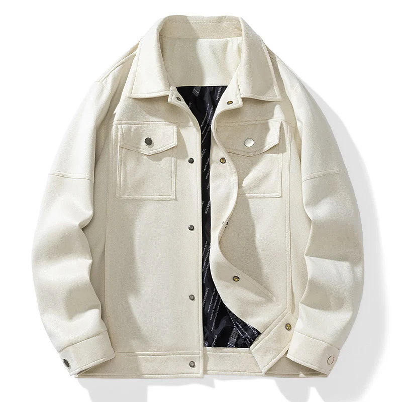 Herren Wildlederoptik Truckerjacke mit gesteppter Innenfütterung und Pattentaschen Drune