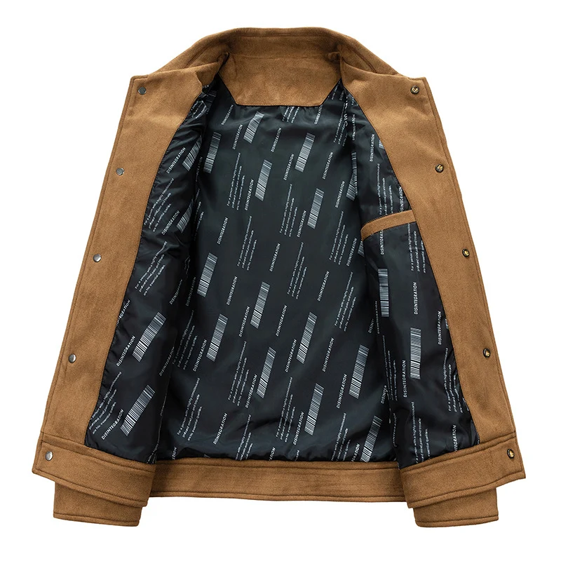 Herren Wildlederoptik Truckerjacke mit gesteppter Innenfütterung und Pattentaschen Drune