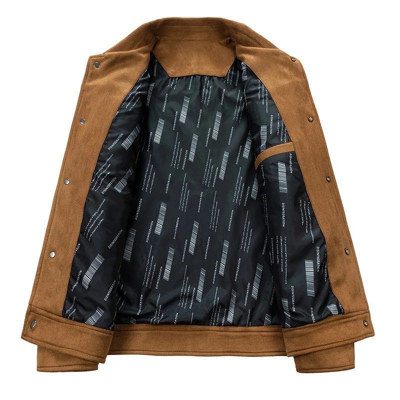 Herren Wildlederoptik Truckerjacke mit gesteppter Innenfütterung und Pattentaschen Drune