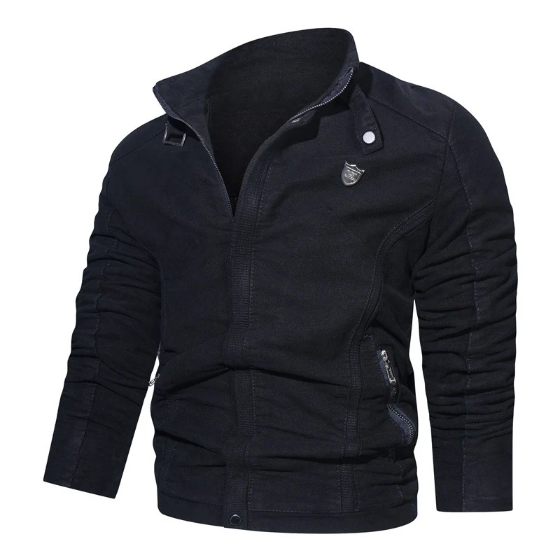 Herren Wildleder-Optik Zip-Blouson im Worker-Cut mit Stehkragen Drune
