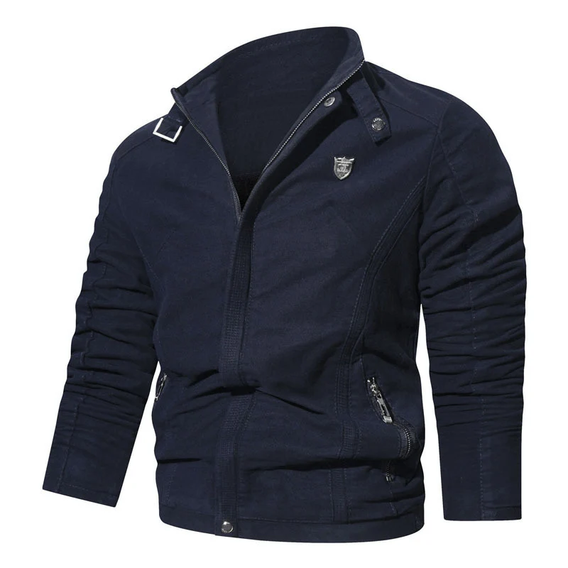 Herren Wildleder-Optik Zip-Blouson im Worker-Cut mit Stehkragen Drune