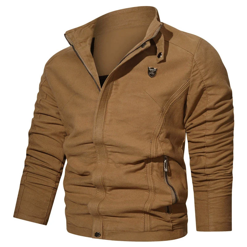 Herren Wildleder-Optik Zip-Blouson im Worker-Cut mit Stehkragen Drune