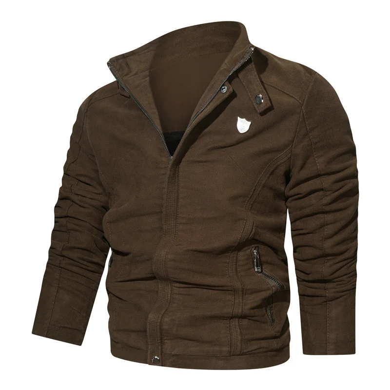 Herren Wildleder-Optik Zip-Blouson im Worker-Cut mit Stehkragen Drune
