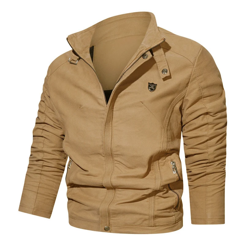 Herren Wildleder-Optik Zip-Blouson im Worker-Cut mit Stehkragen Drune