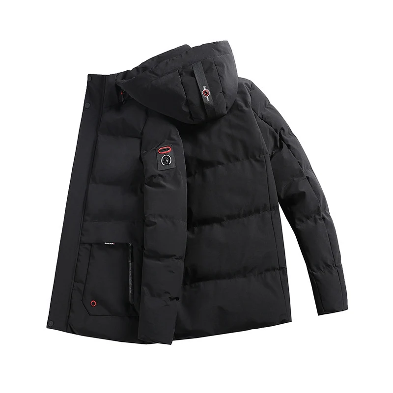 Herren wattierter Parka mit Kapuze und großen Fronttaschen Drune