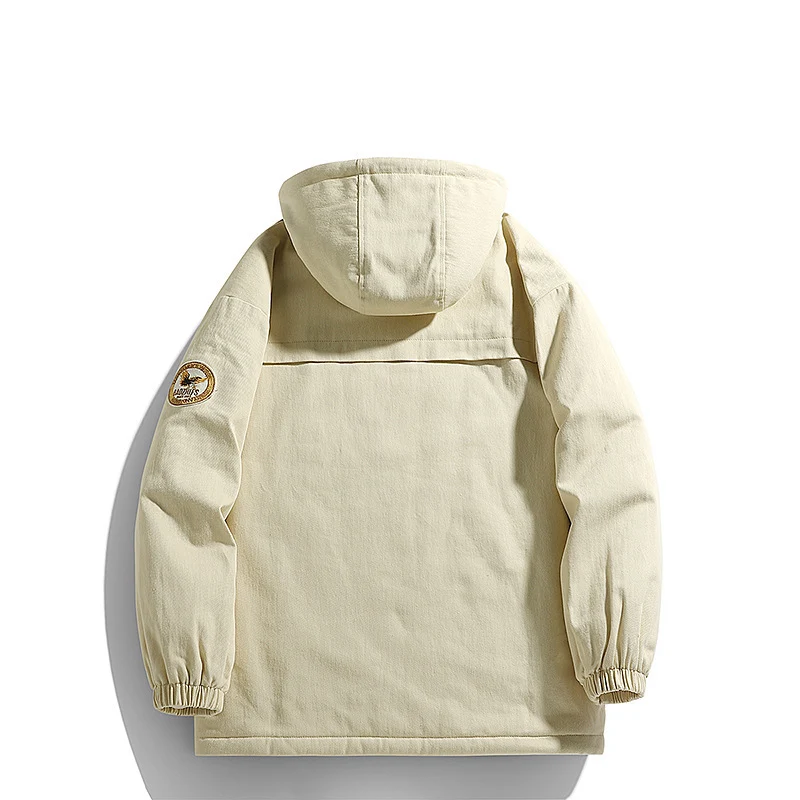 Herren wattierter Canvas‑Parka mit Sherpa‑Fleece‑Futter und Kapuze Drune