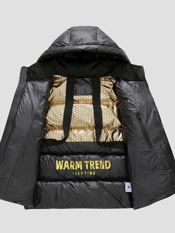 Herren wattierte Thermo‑Steppjacke mit Kapuze und Wärme‑Reflexfutter Drune