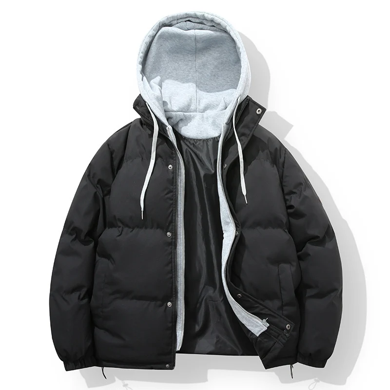 Herren wattierte Steppjacke mit integriertem Kapuzenlayer und verstellbarem Saum Drune