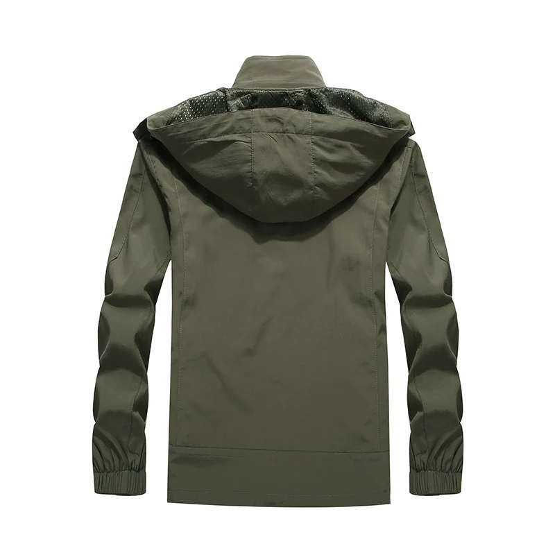 Herren wasserdichte Softshell-Outdoorjacke mit Kapuze, atmungsaktivem Mesh-Futter und verdeckten Reißverschlusselementen Drune