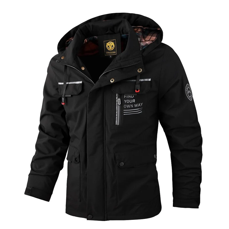 Herren wasserabweisender Fieldparka mit Kapuze, isolierender Fütterung und multifunktionalen Taschen Drune