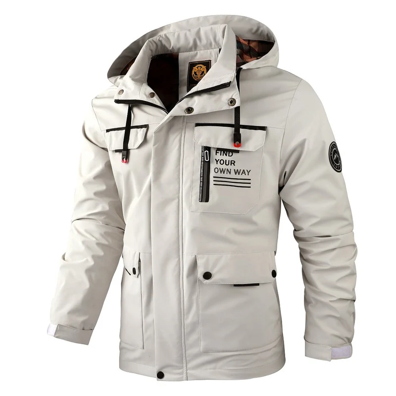 Herren wasserabweisender Fieldparka mit Kapuze, isolierender Fütterung und multifunktionalen Taschen Drune