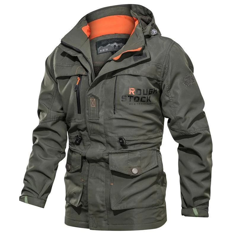 Herren wasserabweisender Fieldparka im Utility‑Style mit Kapuze und verstellbarer Taillenpassform Drune