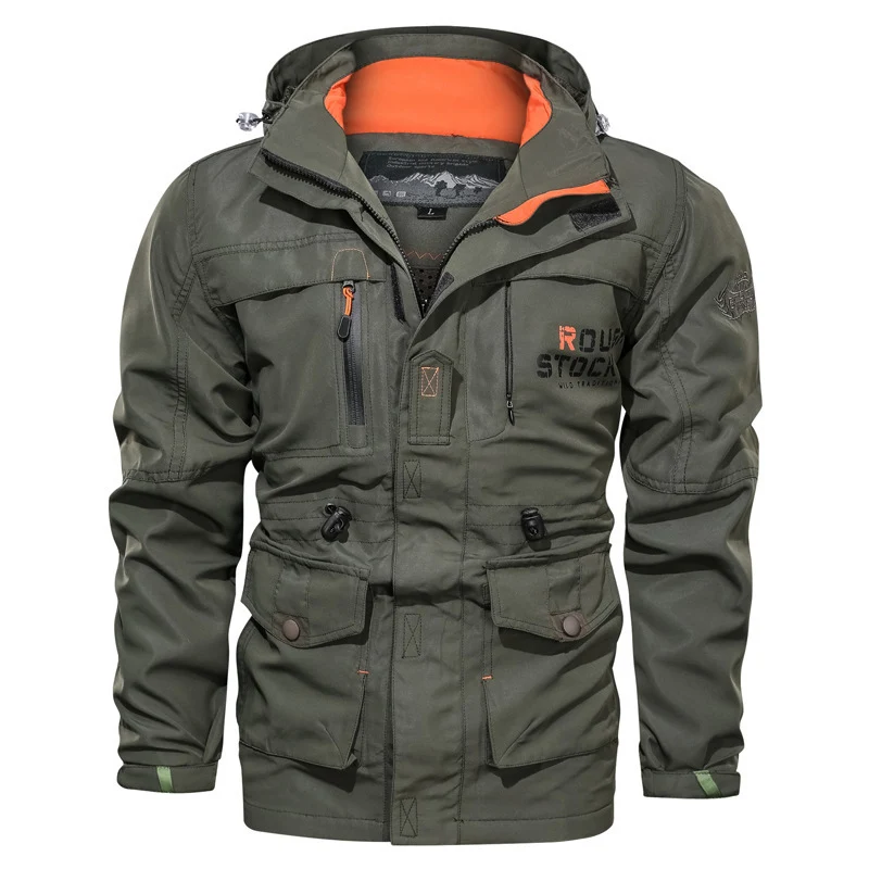 Herren wasserabweisender Fieldparka im Utility‑Style mit Kapuze und verstellbarer Taillenpassform Drune