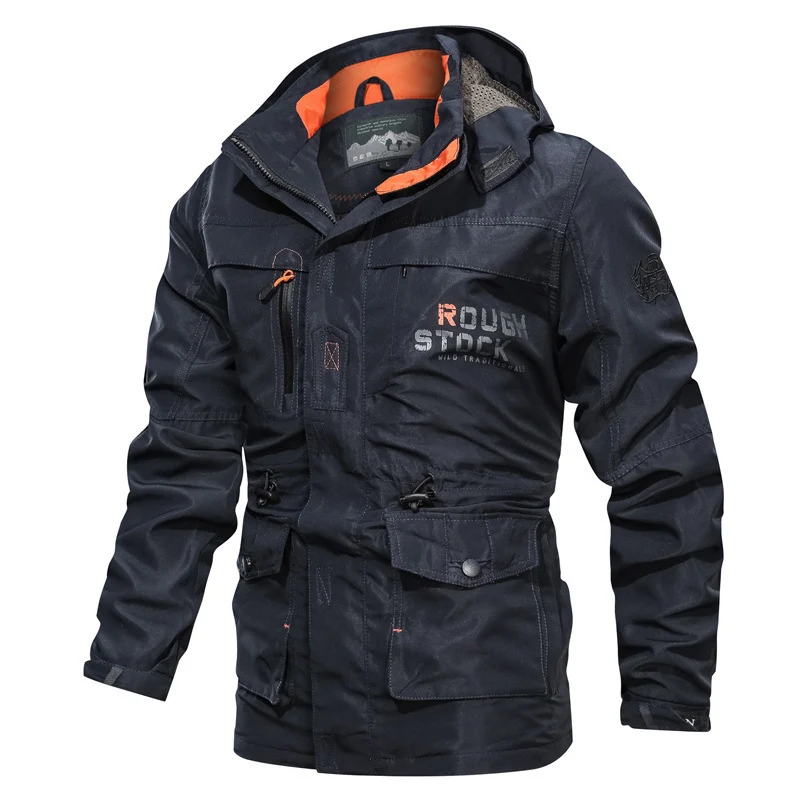 Herren wasserabweisender Fieldparka im Utility‑Style mit Kapuze und verstellbarer Taillenpassform Drune