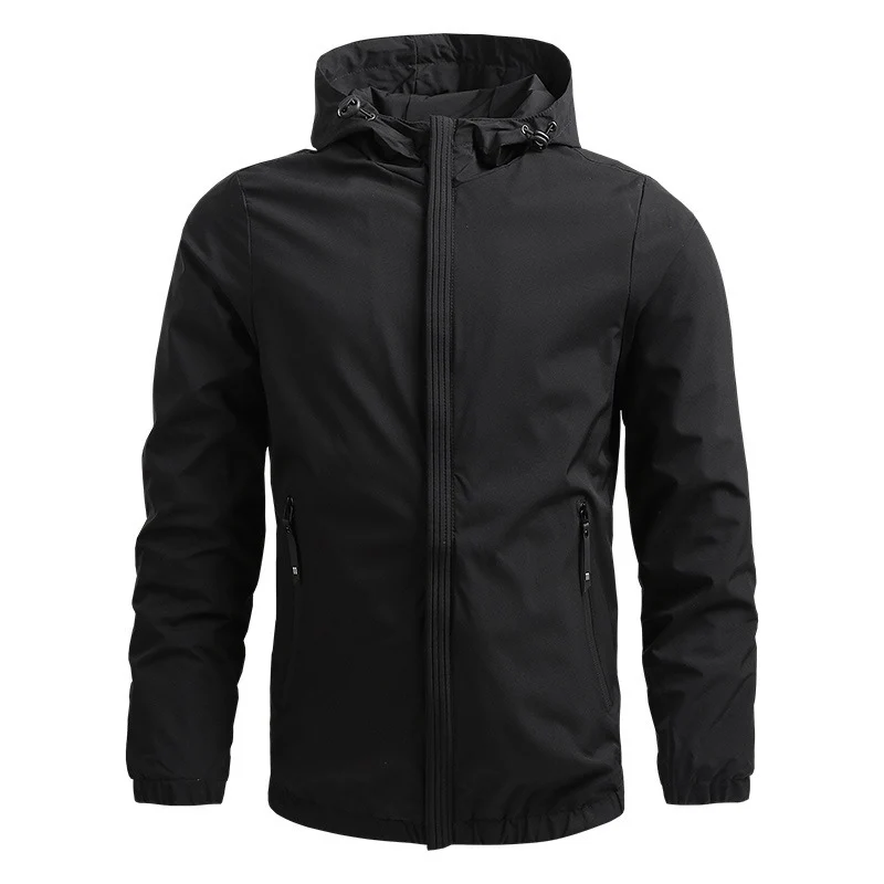 Herren Wasserabweisende Softshelljacke mit Kapuze, verdecktem Reißverschluss und elastischen Bündchen Drune