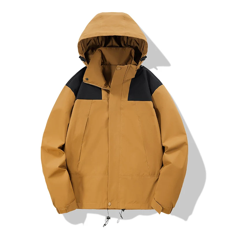 Herren wasserabweisende Softshell‑Jacke mit Kapuze, verstellbarem Saum und Multifunktionstaschen Drune