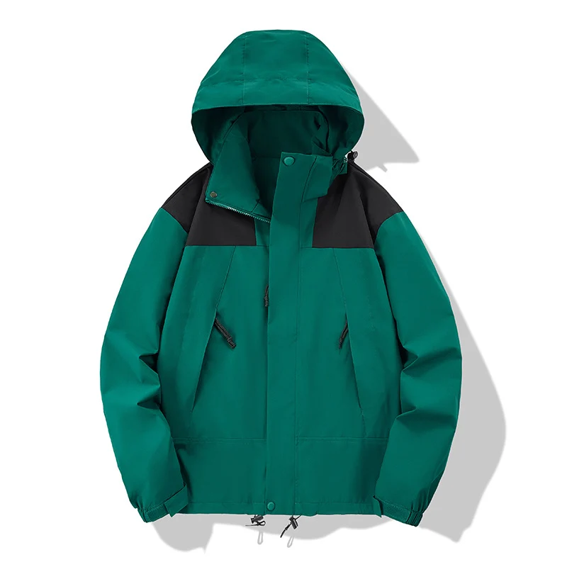 Herren wasserabweisende Softshell‑Jacke mit Kapuze, verstellbarem Saum und Multifunktionstaschen Drune