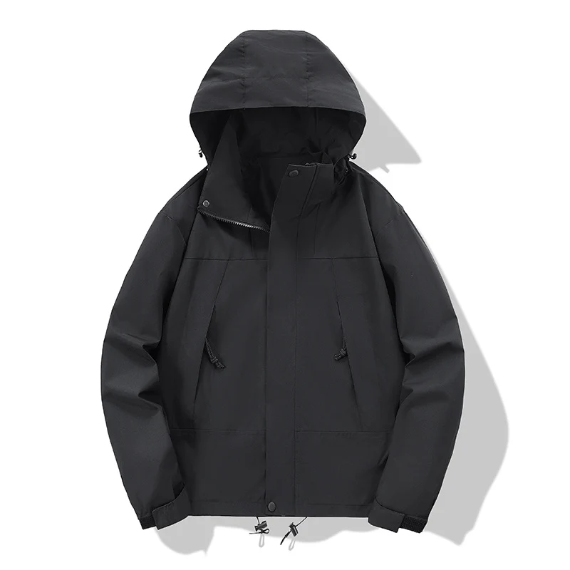 Herren wasserabweisende Softshell‑Jacke mit Kapuze, verstellbarem Saum und Multifunktionstaschen Drune