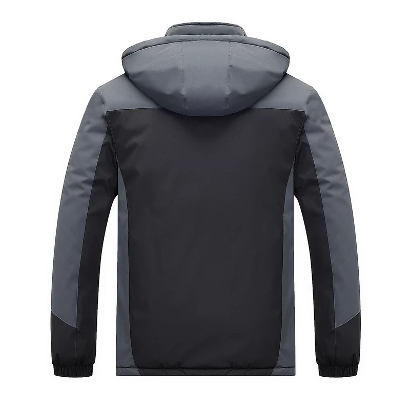 Herren wasserabweisende Outdoorjacke mit Teddyfleece-Innenlage, verstellbarer Kapuze und Multifunktions-Taschen Drune