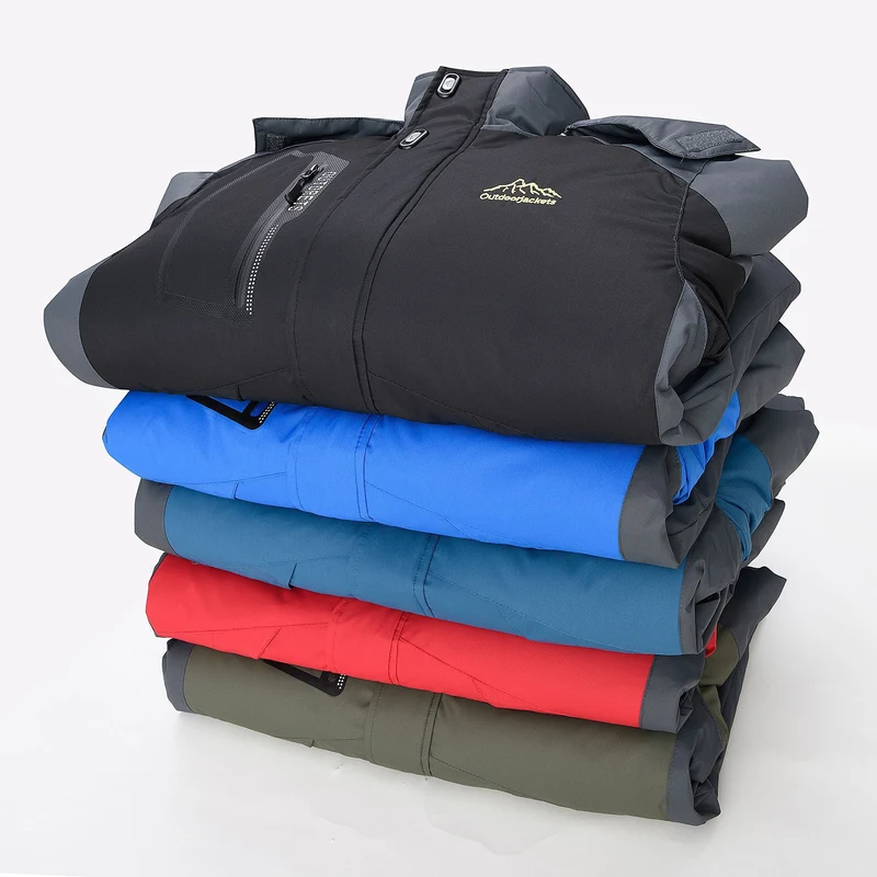 Herren wasserabweisende Outdoorjacke mit Teddyfleece-Innenlage, verstellbarer Kapuze und Multifunktions-Taschen Drune