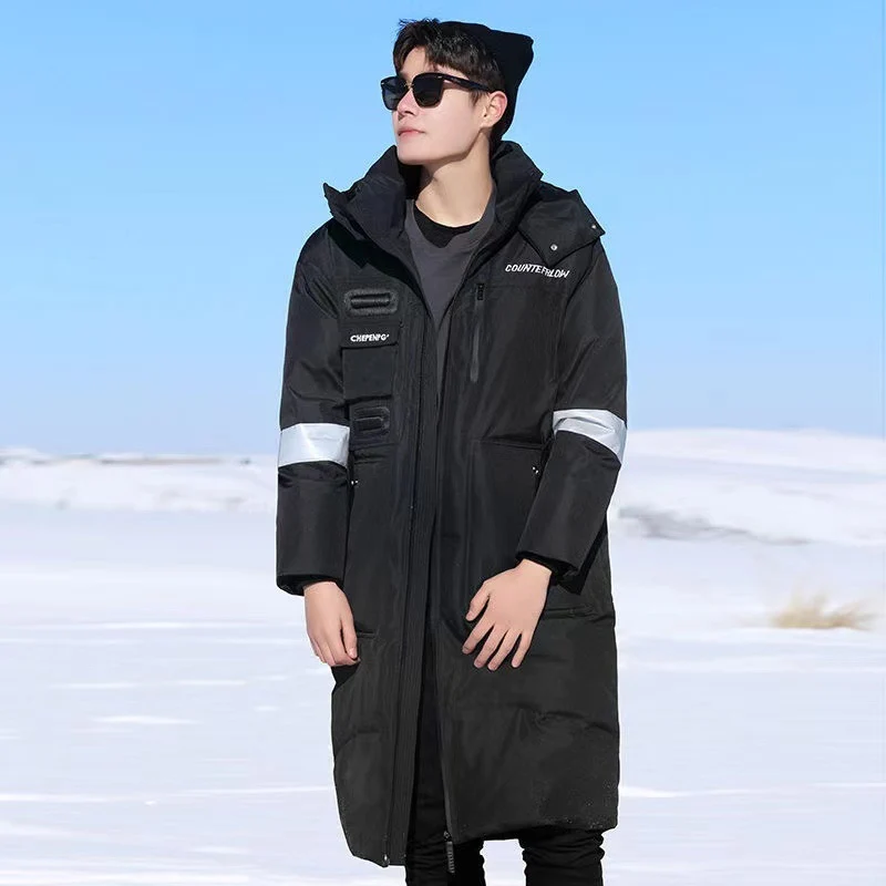 Herren Wärmender wasserdichter Winterparka mit Kapuze und reflektierenden Details Drune