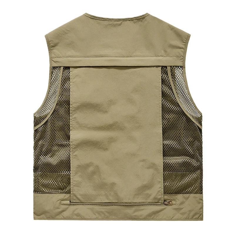 Herren Utility-Weste mit Multifachtaschen, Mesh-Belüftung und Reißverschluss Drune