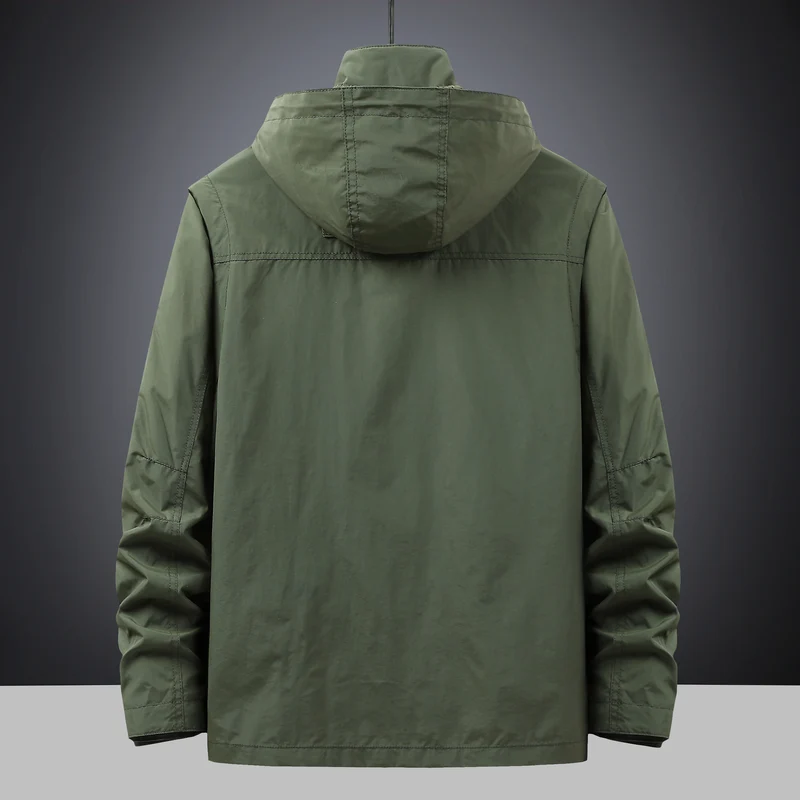 Herren Utility-Parka mit Multifach-Taschen, Kapuze und D-Ring Drune