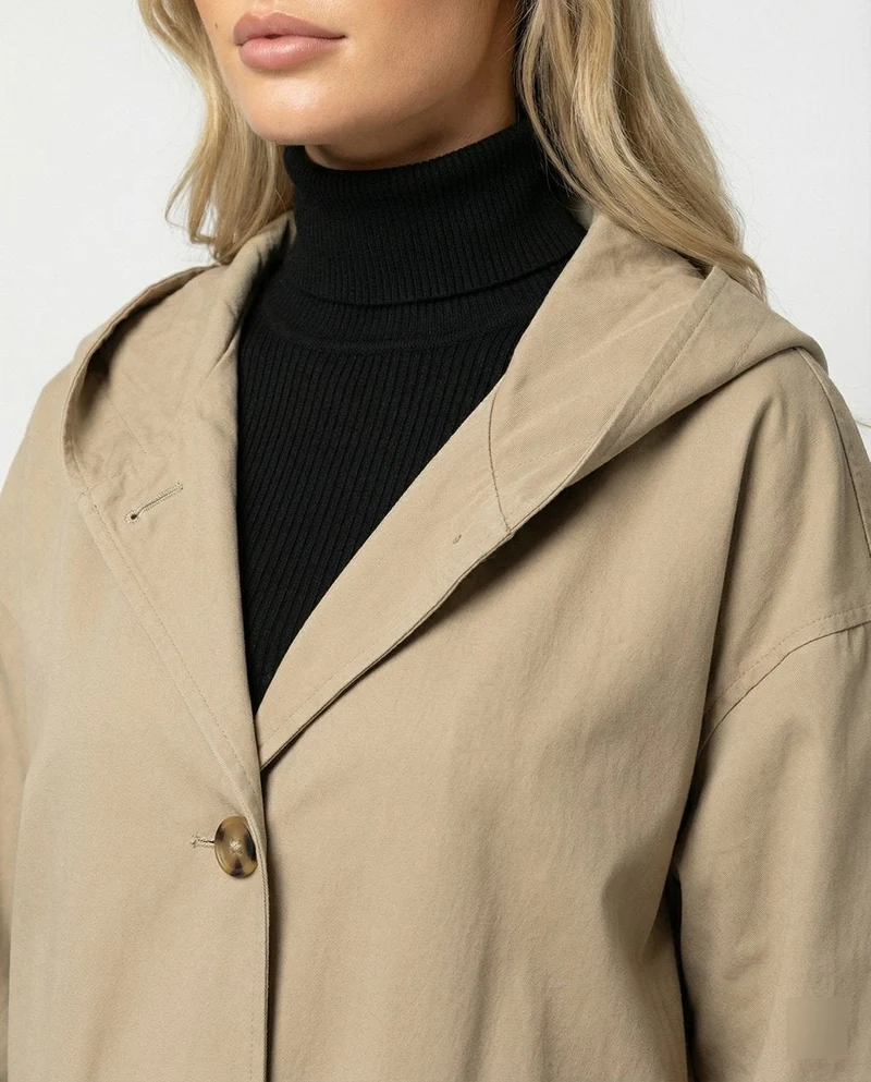 Natalie | Long Hooded Waterproof Trench Coat