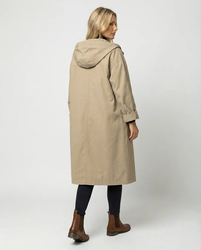 Natalie | Long Hooded Waterproof Trench Coat