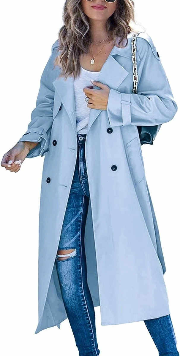 Isabella | Relaxed Double-Breasted Belted Trench Coat