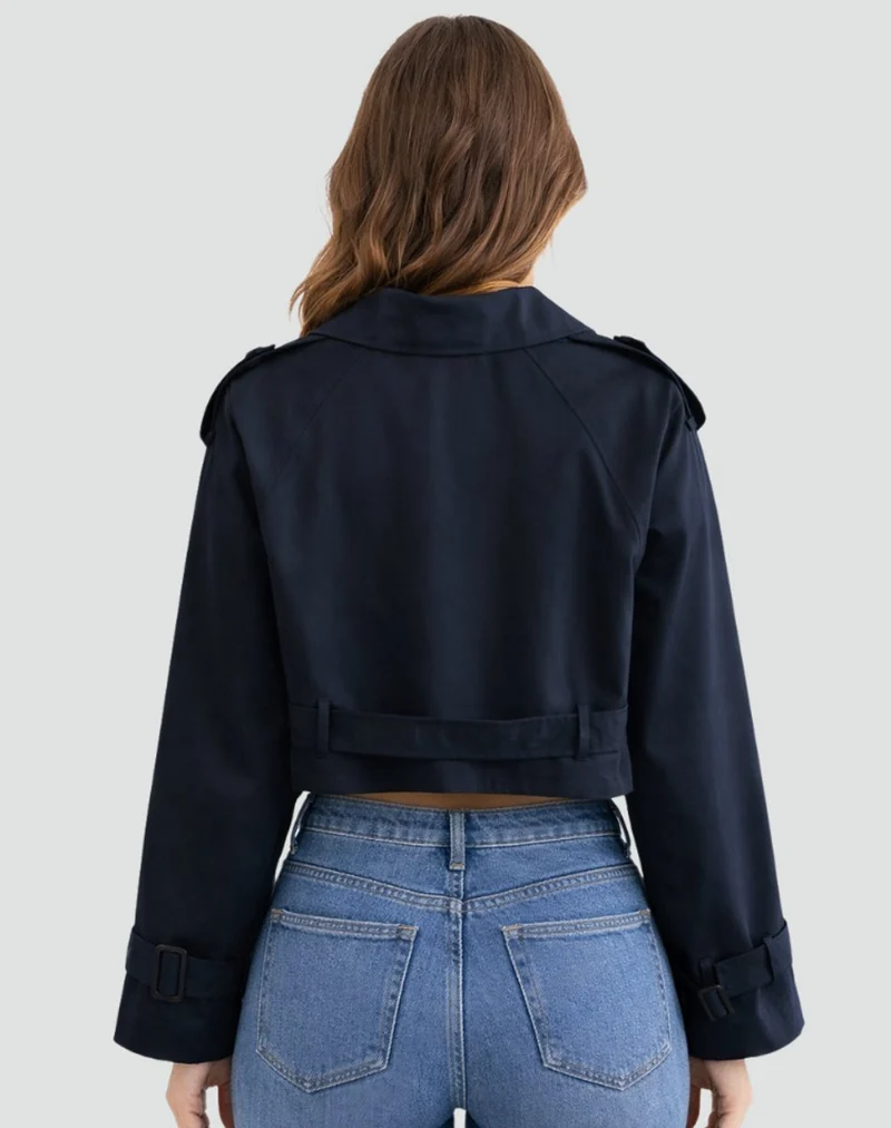 Charlotte | Chic Cropped Double-Breasted Trench Coat