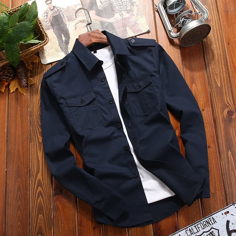 Herren Utility-Overshirt mit Schulterklappen und Brustpattentaschen Drune