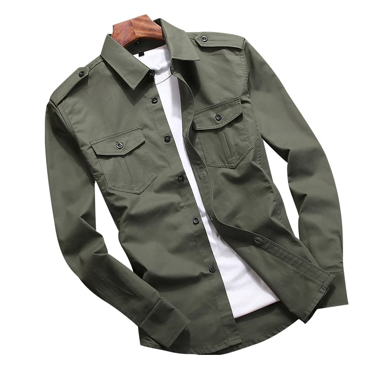 Herren Utility-Overshirt mit Schulterklappen und Brustpattentaschen Drune