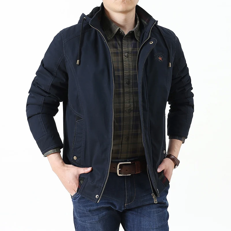 Herren Utility-Kapuzenjacke im Field-Parka-Stil mit Thermofutter und Multifunktions-Taschen Drune