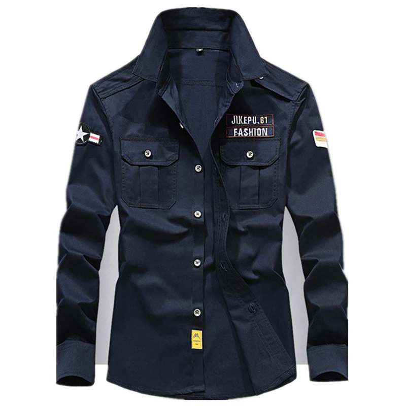Herren Utility-Hemdjacke aus leichtem Baumwollcanvas mit Rollärmeln und Brustpattentaschen Drune