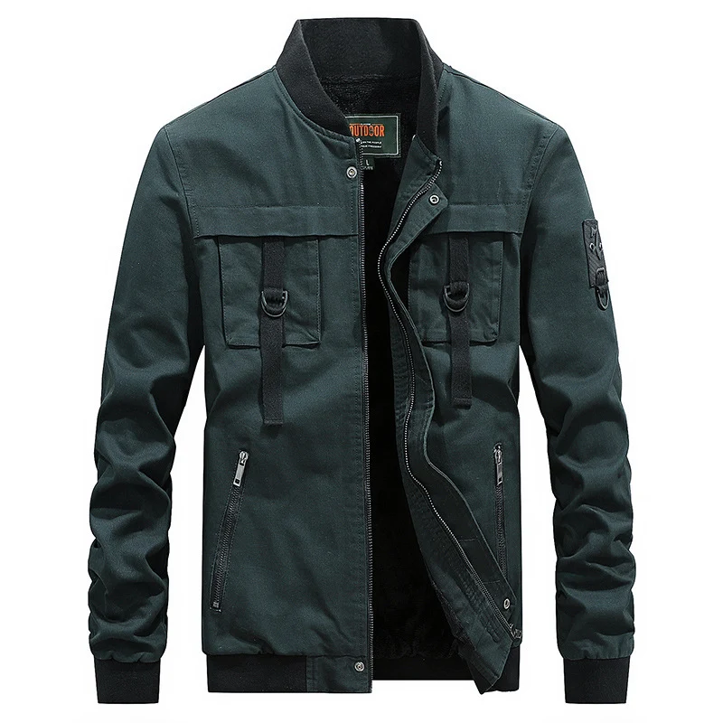 Herren Utility-Fieldjacke mit Stehkragen, D-Ring-Details und Reißverschlusstaschen Drune