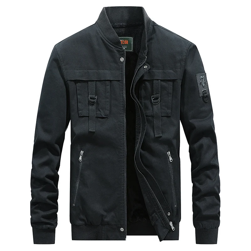 Herren Utility-Fieldjacke mit Stehkragen, D-Ring-Details und Reißverschlusstaschen Drune