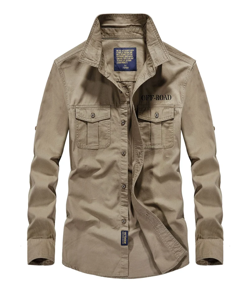 Herren Utility‑Field‑Hemdjacke mit Brustpattentaschen, Rollärmel und robustem Canvas Drune